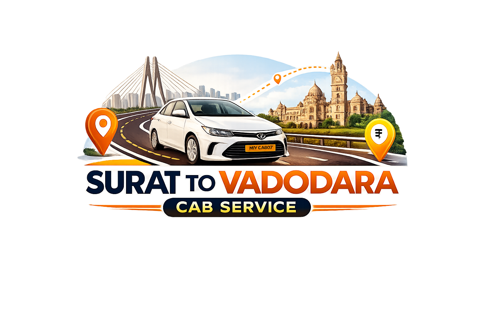 Surat To Vadodara  Cab Service